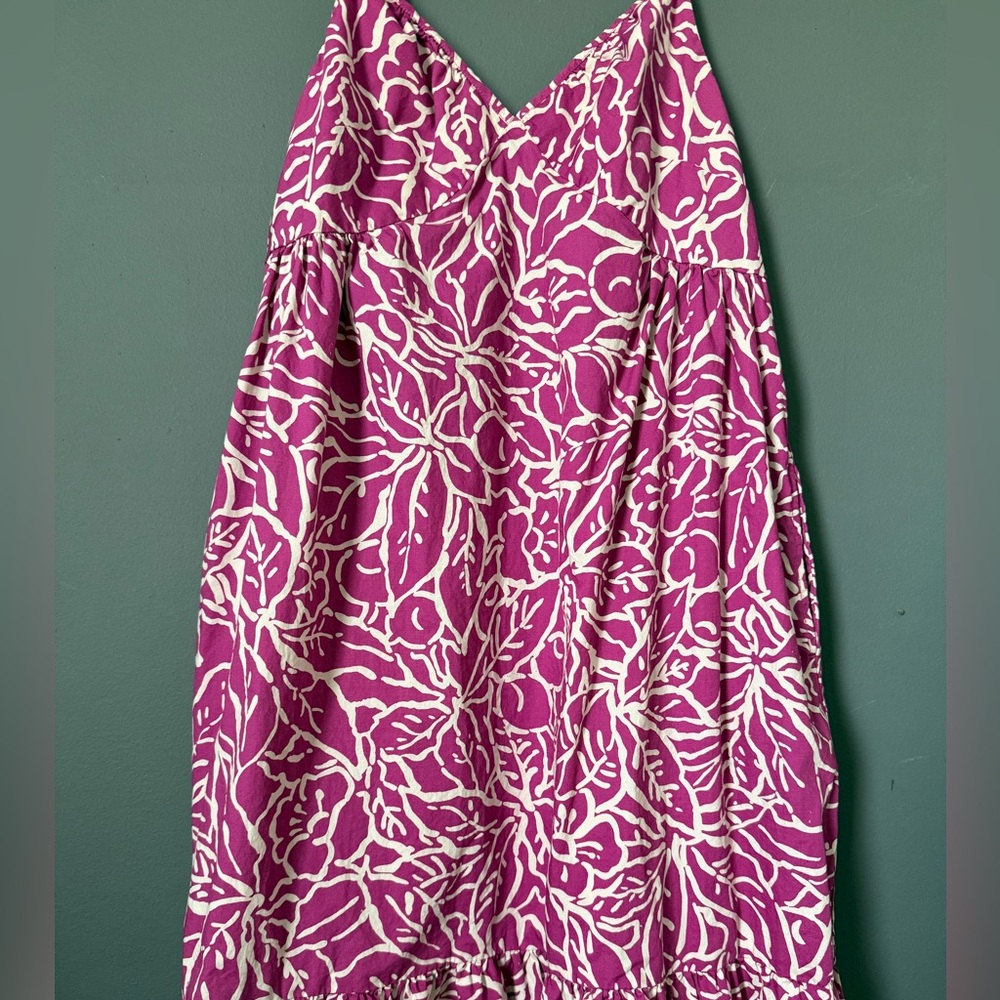 GAP Purple and White Floral Maxi dress